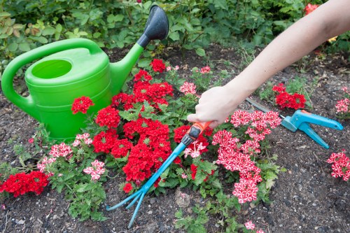 Landscaping team in Spitalfields using safe waste removal practices
